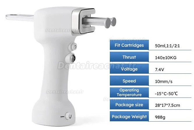 Pistolet à empreinte dentaires électrique portable 1:1/2:1 50 ml